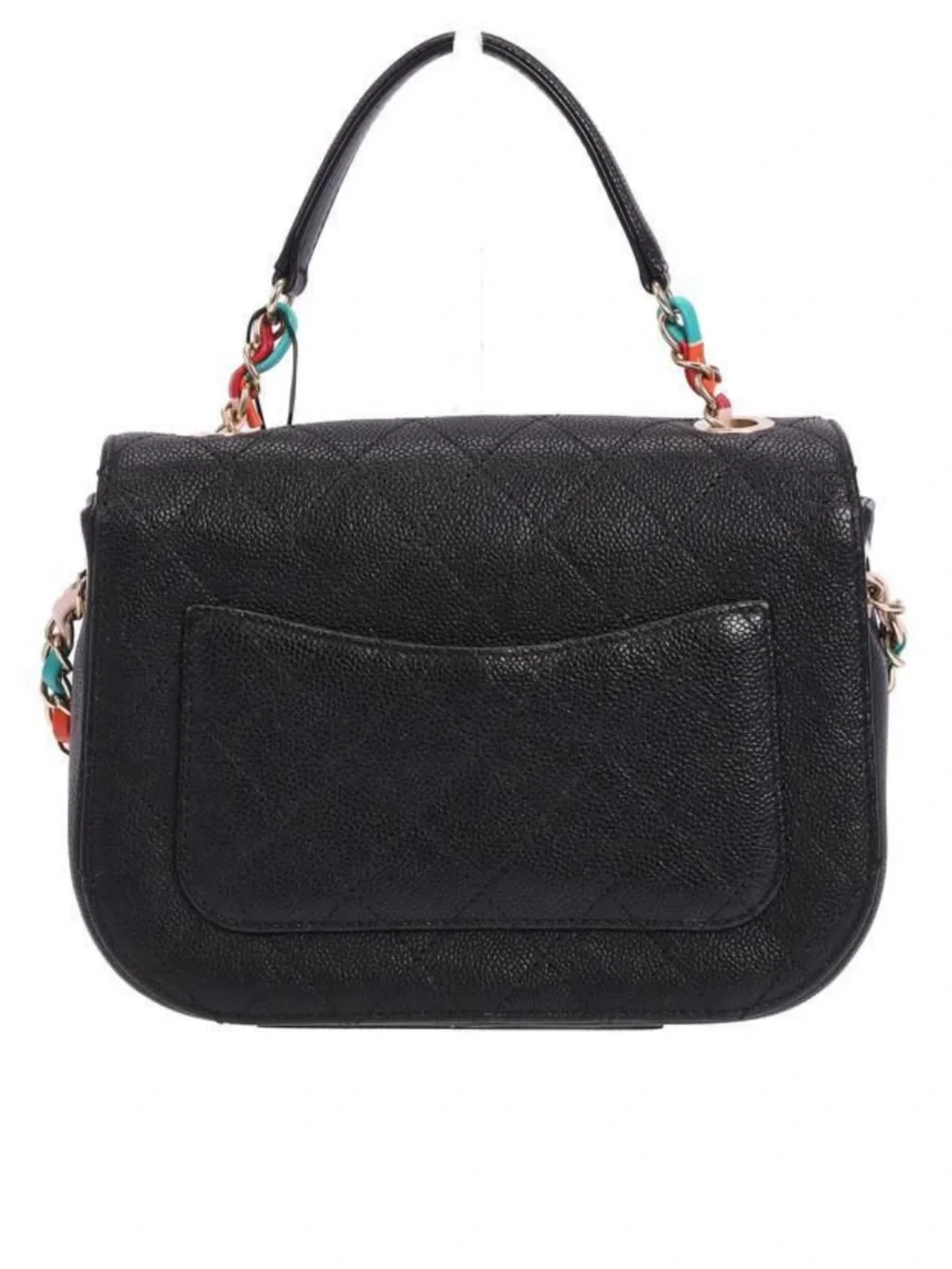 Chanel Black Quilted Caviar Leather “Paris-Cuba” Thread Around Flap Bag